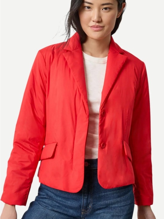 Lilla P Jackets & Blazers - Lilla P Vibrant Red Single-Button Puff Blazer